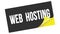 WEB  HOSTING text on black yellow sticker stamp