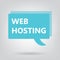 Web hosting written on a speech bubble