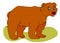 Web Icon of brown bear. Vector illustration, a large wild bear is smiling