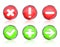 Web icon buttons of validation