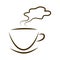 Web icon cups of coffee with steam cloud