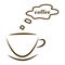 Web icon cups of coffee with steam cloud idea