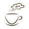 Web icon cups of coffee with steam cloud idea