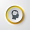 Web icon push button head thinking