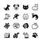 Web icon set. Pet shop, types of pets.