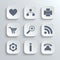 Web icons set - vector white app buttons