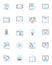 Web interface linear icons set. Navigation, Responsiveness, Interactivity, Accessibility, Usability, User-friendly