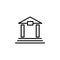Web line icon. Classical building with columns (University icon, bank icon)