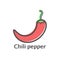 Web line icon. Pepper, chili