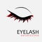 Web logo eyelashes on a white background. glamorous eyelashes. eyelash extension and lamination.