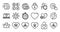 Web love, Divorce lawyer and Update relationships line icons set. Vector