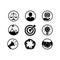 Web marketing, statistics, business, charts, collaboration icon set in simple design on an isolated white background. EPS 10