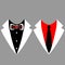 Web Men`s jackets. Tuxedo. Wedding suits with bow tie and with necktie. Vector illustration