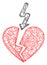 Web Mesh Break Love Heart Vector Icon