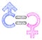 Web Mesh Genders Relation Symbol Vector Icon