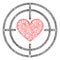 Web Mesh Love Target Vector Icon