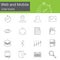 Web and mobile line icons set, outline vector