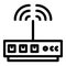 Web modem icon, outline style