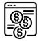Web monetization icon, outline style