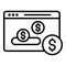 Web money page icon, outline style