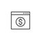 Web money page outline icon