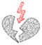 Web Net Breakup Heart Vector Icon