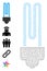 Web Net Fluorescent Bulb Icon with Simple Symbols