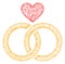 Web Net Romantic Rings Vector Icon