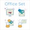 Web Office splatter icon set vector for work office