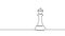 Web One line chess king silhouette drawing. Continuous line sketch play strategy game graphic object element business