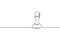 Web One line chess pawn silhouette drawing. Continuous line sketch play strategy game graphic object element business