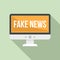 Web online fake news icon, flat style