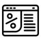 Web online voucher icon, outline style