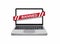 Web page banned on laptop screen, security blocked illegal web symbol illustration vector