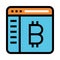 Web page bitcoin color line icon