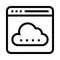 Web page cloud mail vector line icon