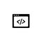 Web Page Code Icon In Flat Style Vector For Apps, UI, Websites. Black Icon Vector Illustration