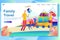 Web page design template for family vacation to the seaside.