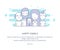 Web Page Design Template of Happy Family, Grandparents, Parents and Kids. Line business concept web vector illustration