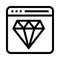 Web page diamond vector line icon