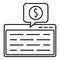 Web page finance icon, outline style