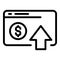 Web page finance icon, outline style