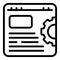 Web page gear icon, outline style