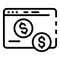 Web page money investor icon, outline style