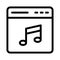 Web page music vector thin line icon