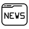 Web page news icon, outline style