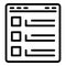 Web page task schedule icon, outline style