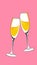 Web pair of champagne glass cheers drink celebration christmas vector illustration