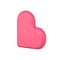 Web pink heart 3d icon. Holiday sign of love and happiness