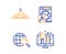 Web search, Washing machine and Cloakroom icons set. Creative design sign. Vector